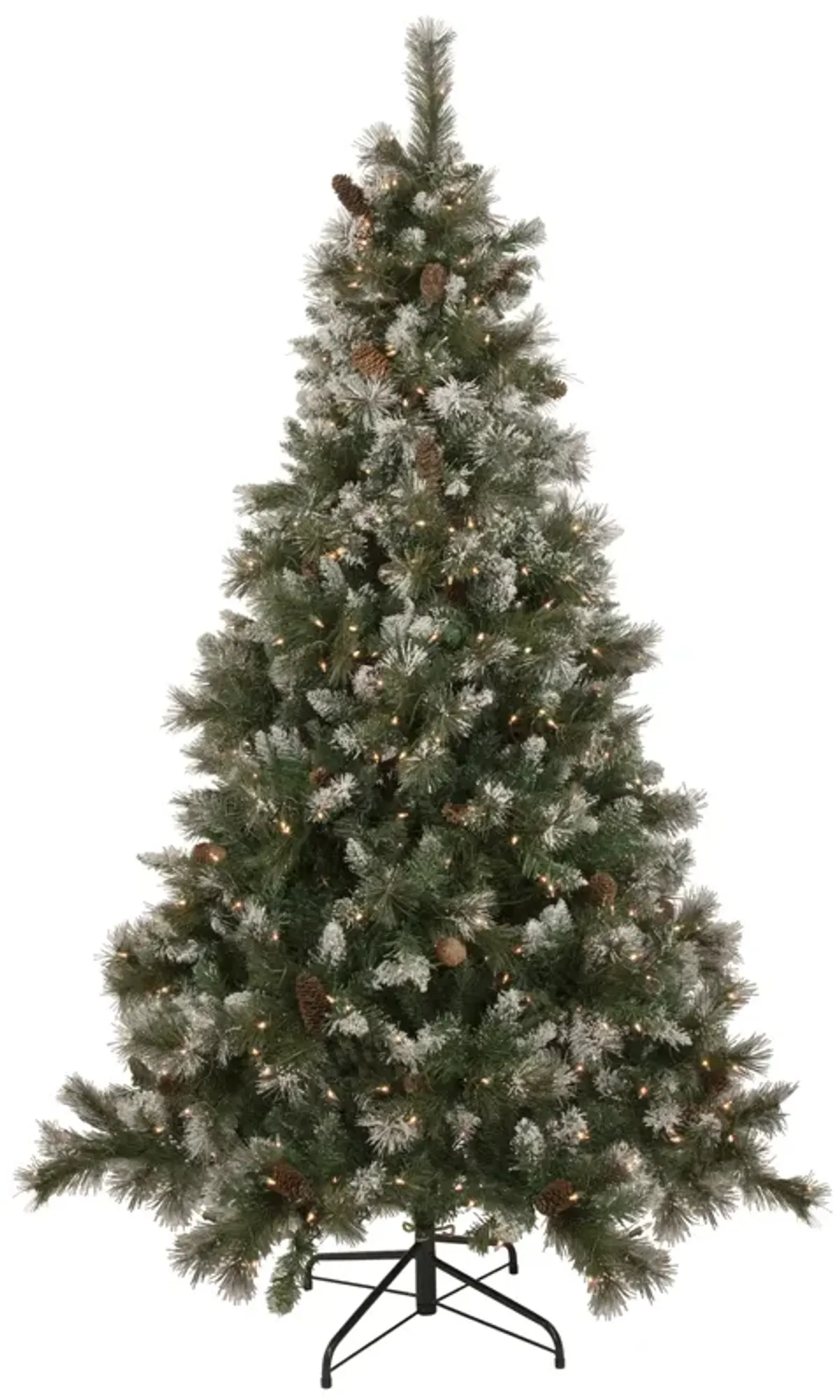 6.5' Pre-lit Snow Valley Pine Artificial Christmas Tree  Clear Lights