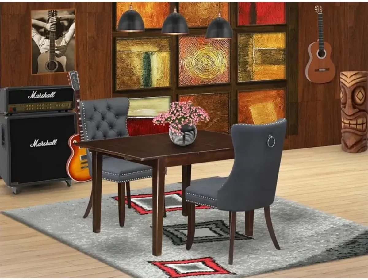 3 Piece Dining Set Consists of a Rectangle Kitchen Table with Butterfly Leaf