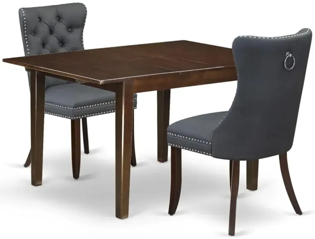 3 Piece Dining Set Consists of a Rectangle Kitchen Table with Butterfly Leaf