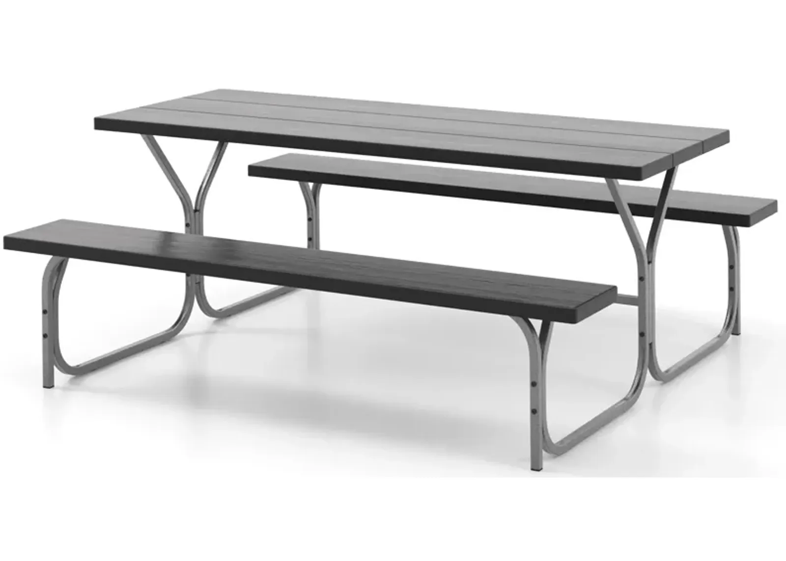 6 Feet Picnic Table Bench Set with HDPE Tabletop for 8 Person