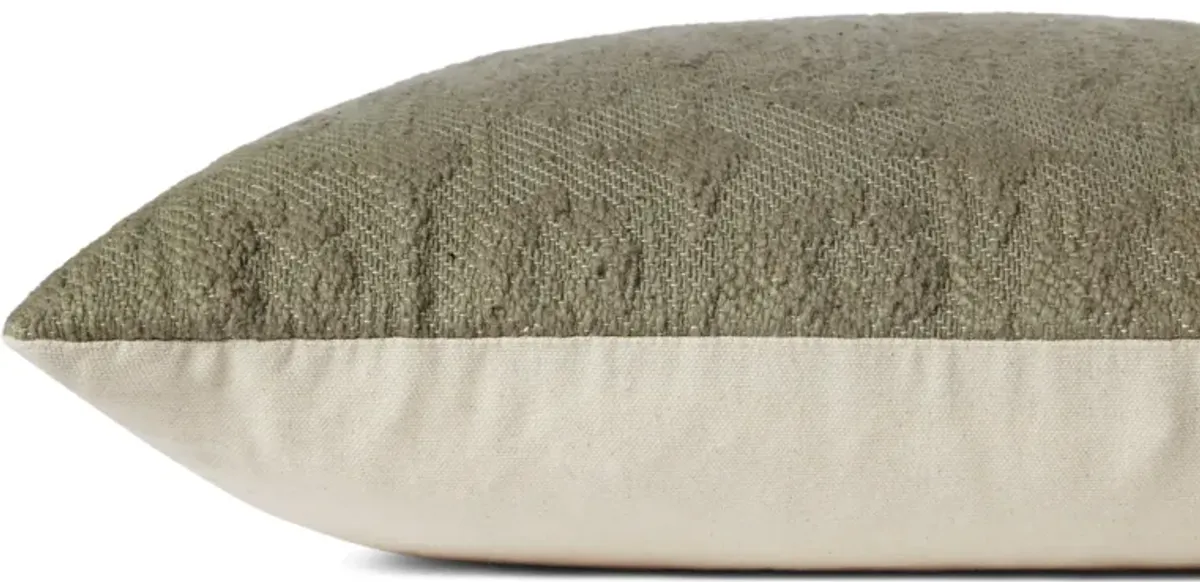 Scarlett PMH0035 Taupe 18''x18'' Down Pillow by Magnolia Home by Joanna Gaines x Loloi