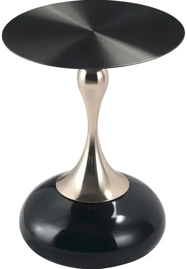LeisureMod Savoy Collection Modern End Table In Shiny Black