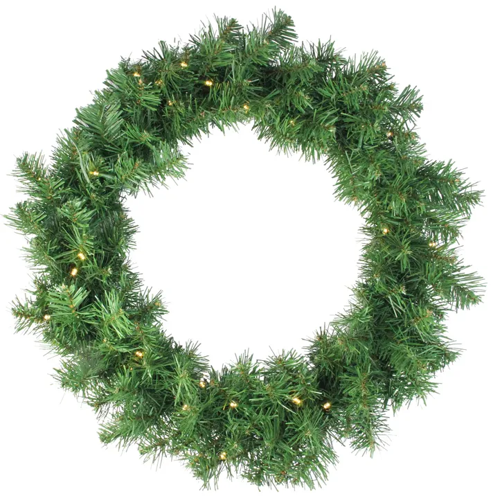 5-Piece Pre-Lit Artificial Winter Spruce Christmas Trees  Wreath and Garland Set - Clear Lights