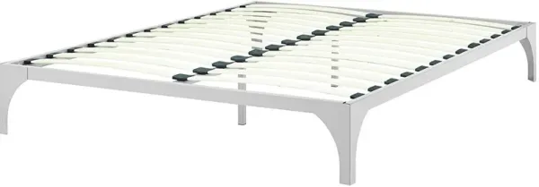Modern Metal Platform Bed Frame with Wood Slats