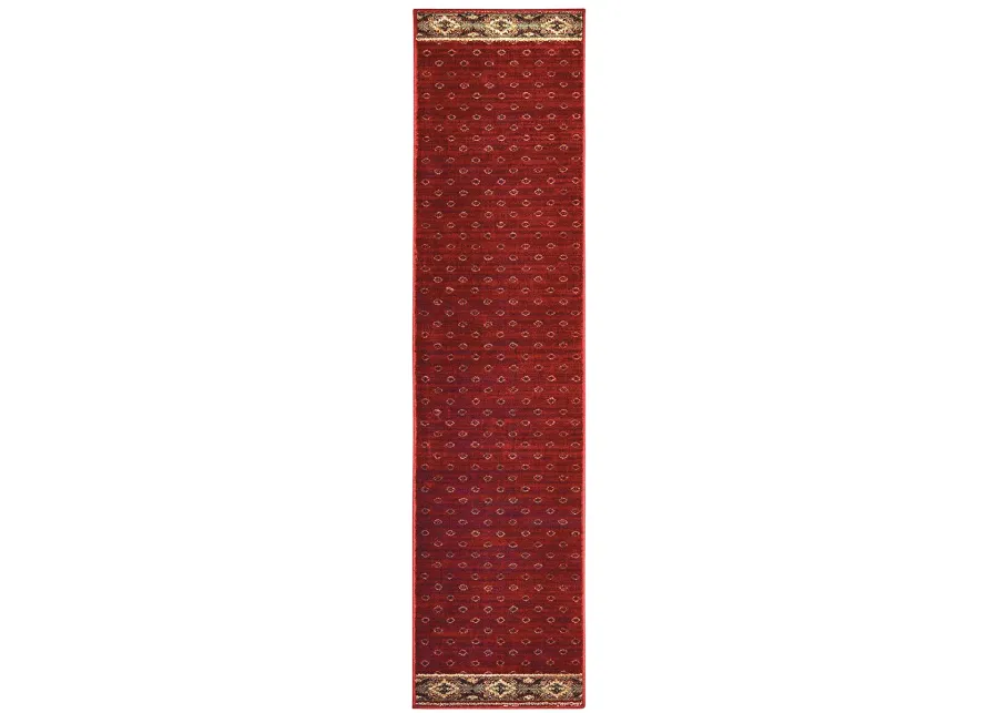 Woodlands 1'10" x 7'6" Red Rug