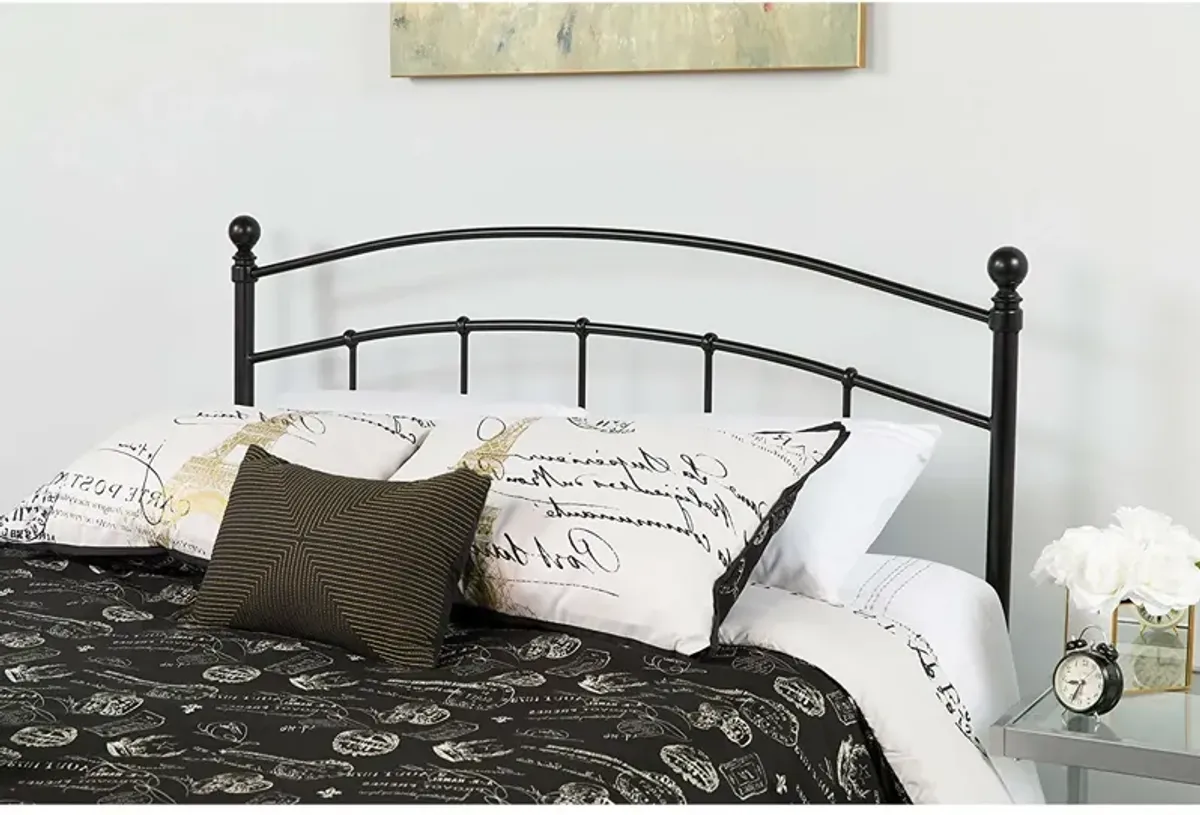 Hivvago King size Contemporary Classic Headboard in Black Metal Finish