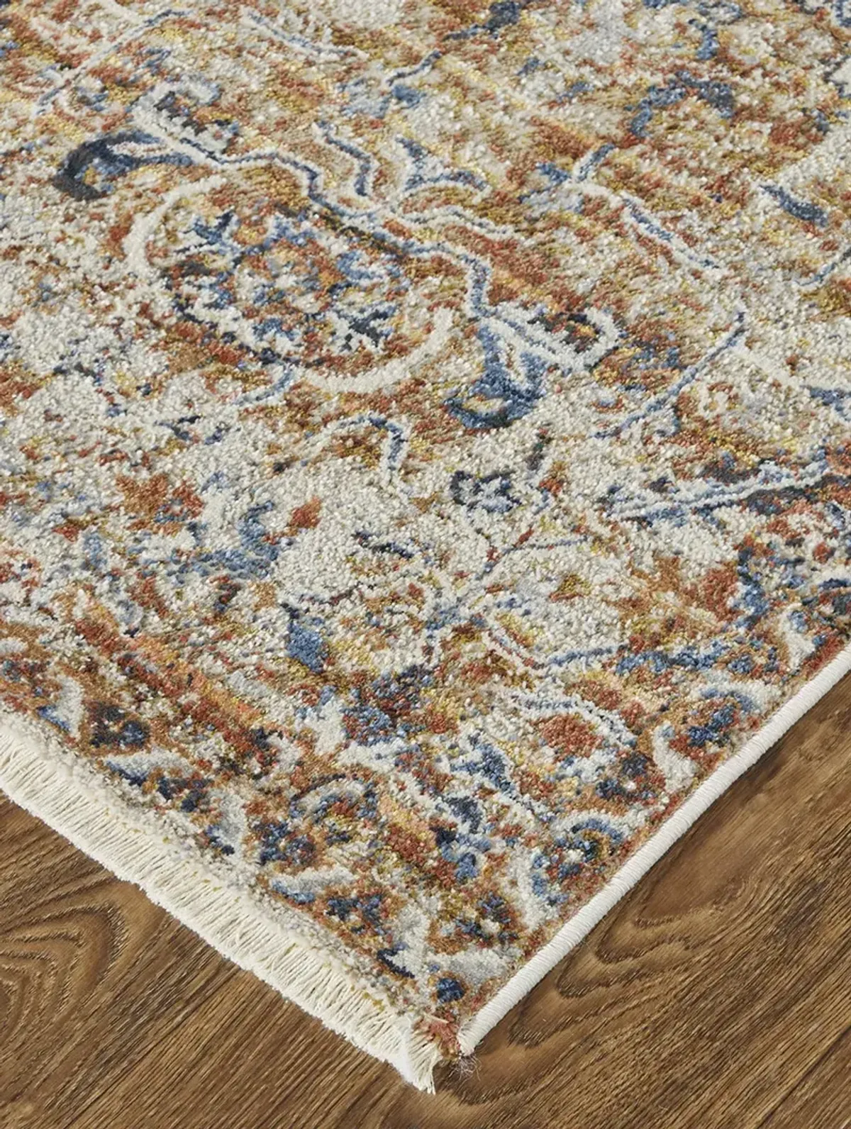 Kaia 39HVF Tan/Ivory/Orange 3' x 8' Rug