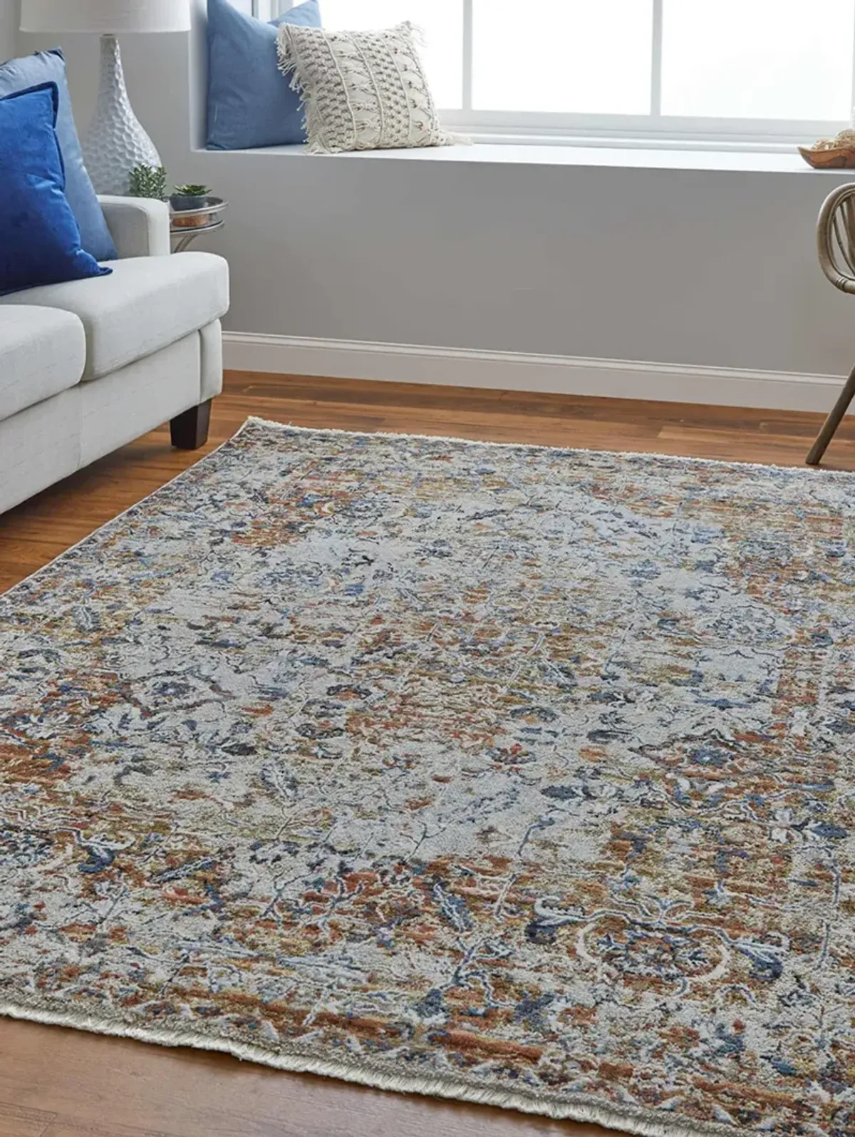 Kaia 39HVF Tan/Ivory/Orange 3' x 8' Rug