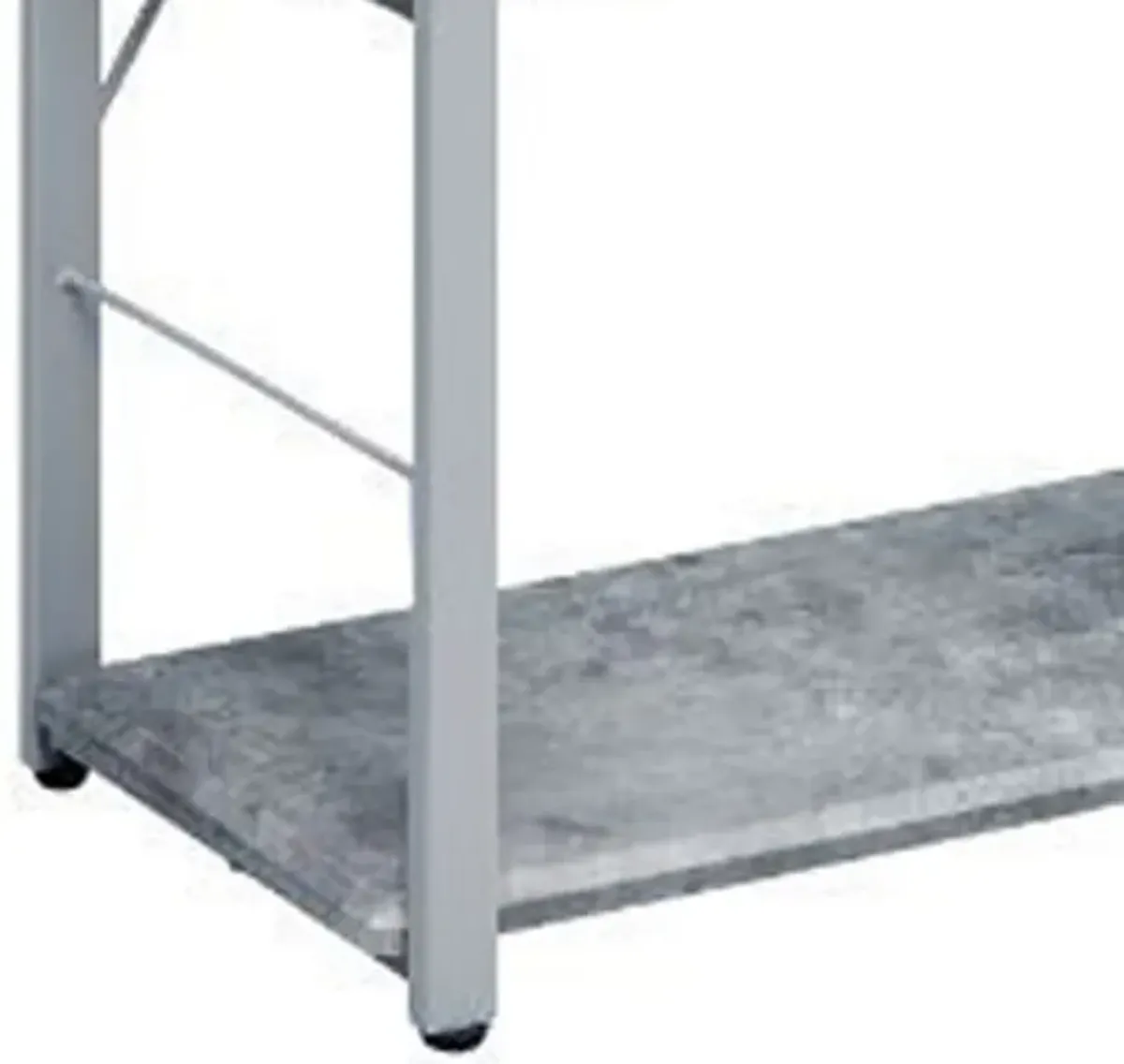 Industrial Bookshelf with 4 Shelves and Open Metal Frame, Silver and Gray-Benzara