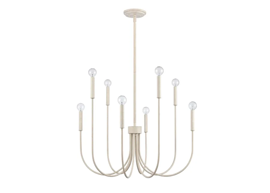 Ulla 28'' Wide 8-Light White Chandelier