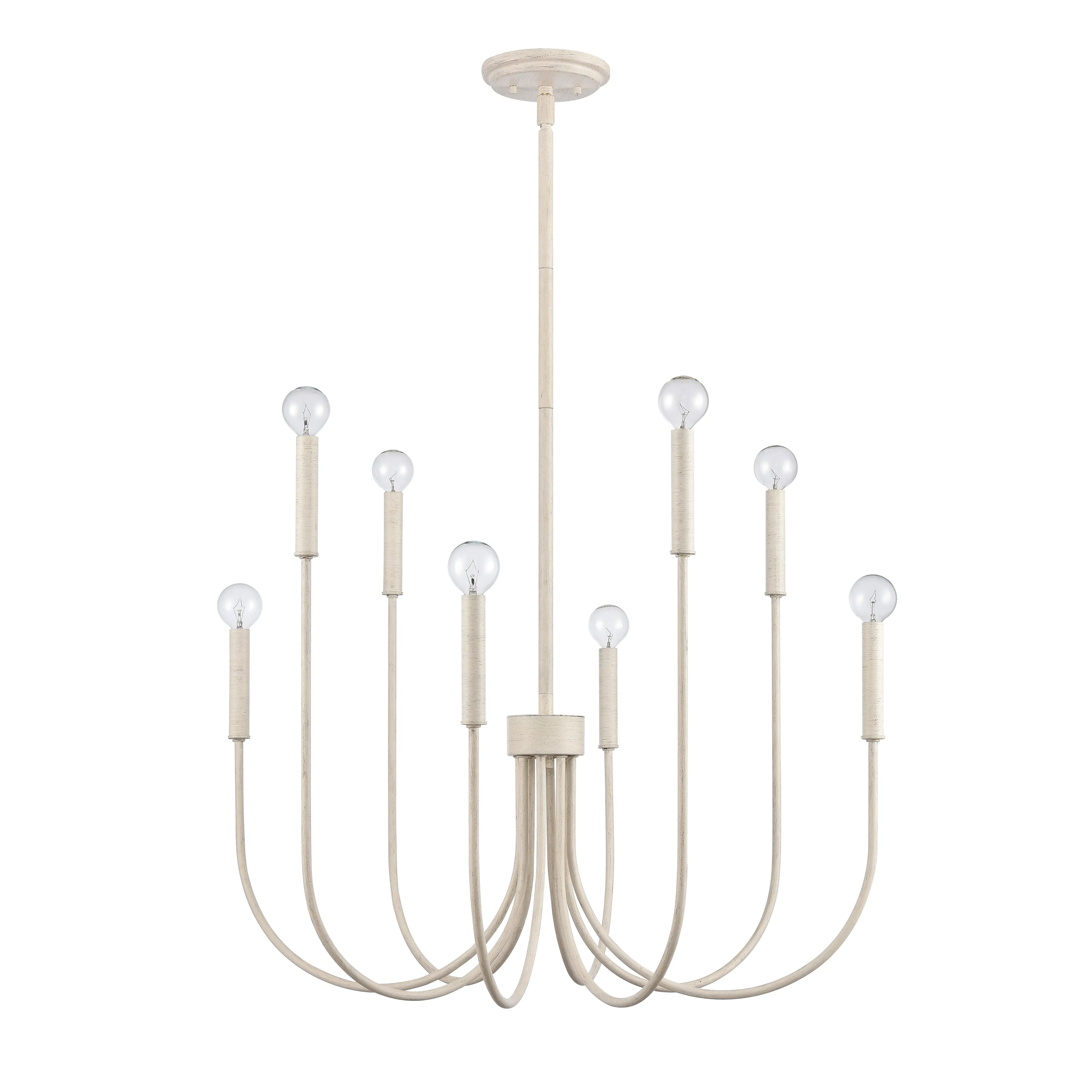 Ulla 28'' Wide 8-Light White Chandelier