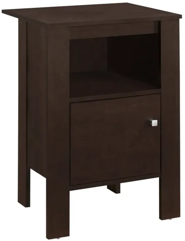 Solid Wood Nightstand with Drawer and Open Storage Shelf