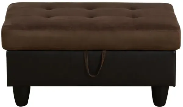34 in. W Cotton Rectangle Ottoman with Storage