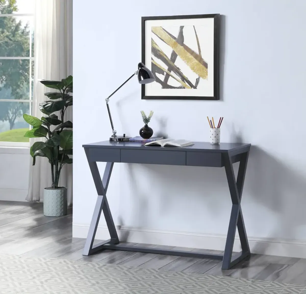 ACME Nalo Console Table, Charcoal Finish