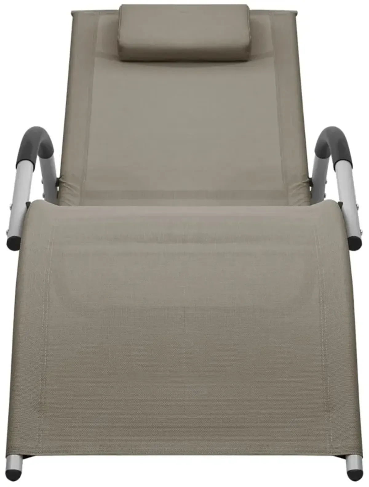 vidaXL Sun Lounger Textilene Taupe and Gray