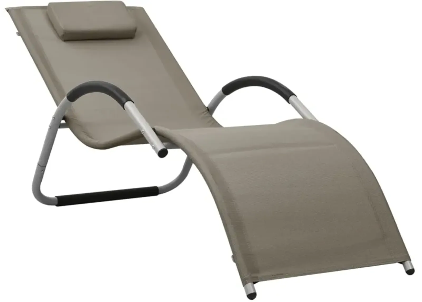 vidaXL Sun Lounger Textilene Taupe and Gray