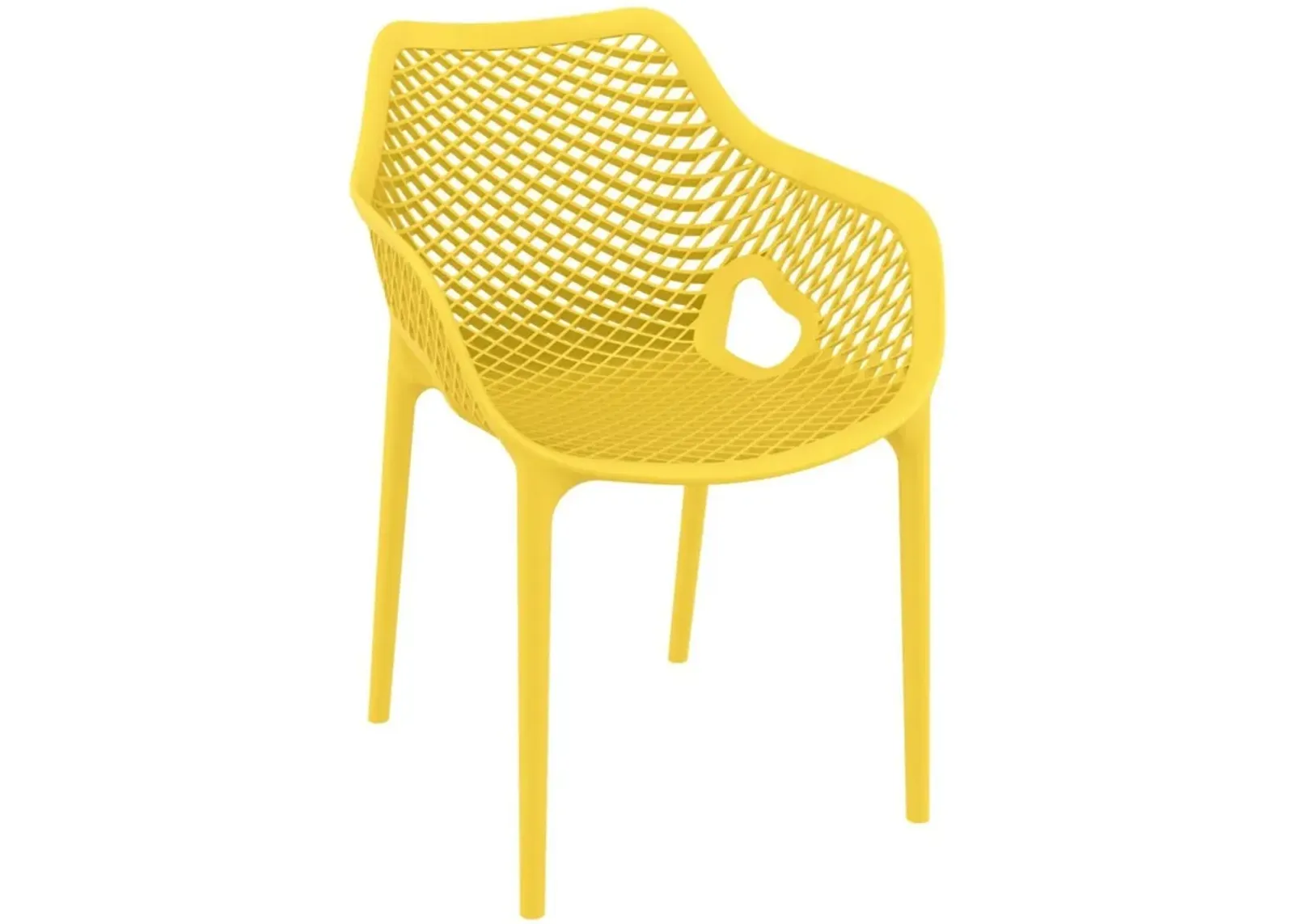 32.25" Yellow Outdoor Patio Dining Arm Chair - Extra Large