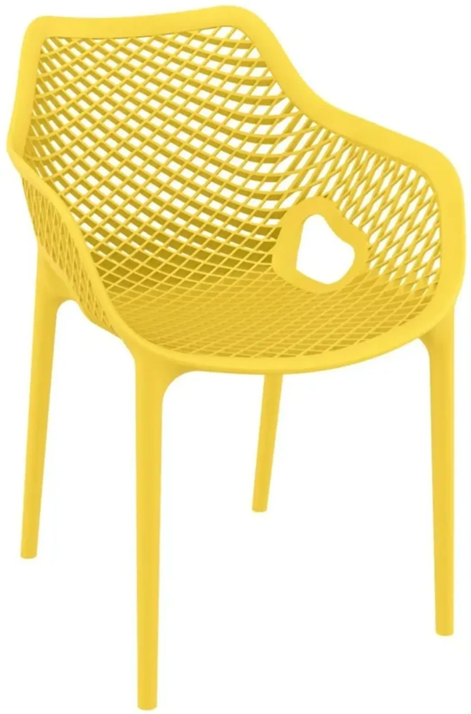 32.25" Yellow Outdoor Patio Dining Arm Chair - Extra Large