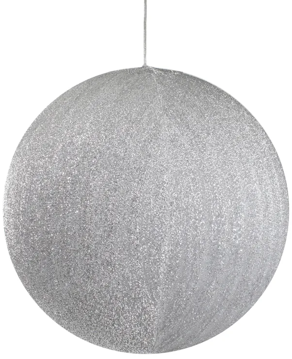 19.5" Silver Tinsel Inflatable Christmas Ball Ornament Outdoor Decoration