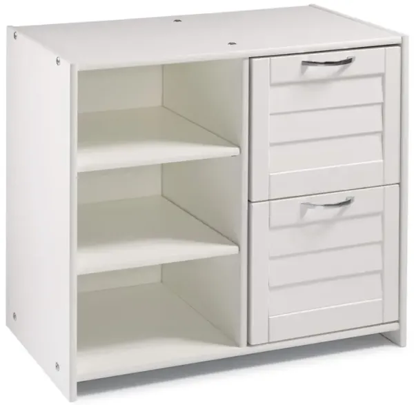 Donco Kids Louver Low Loft 2 Dr Chest/Shelves White