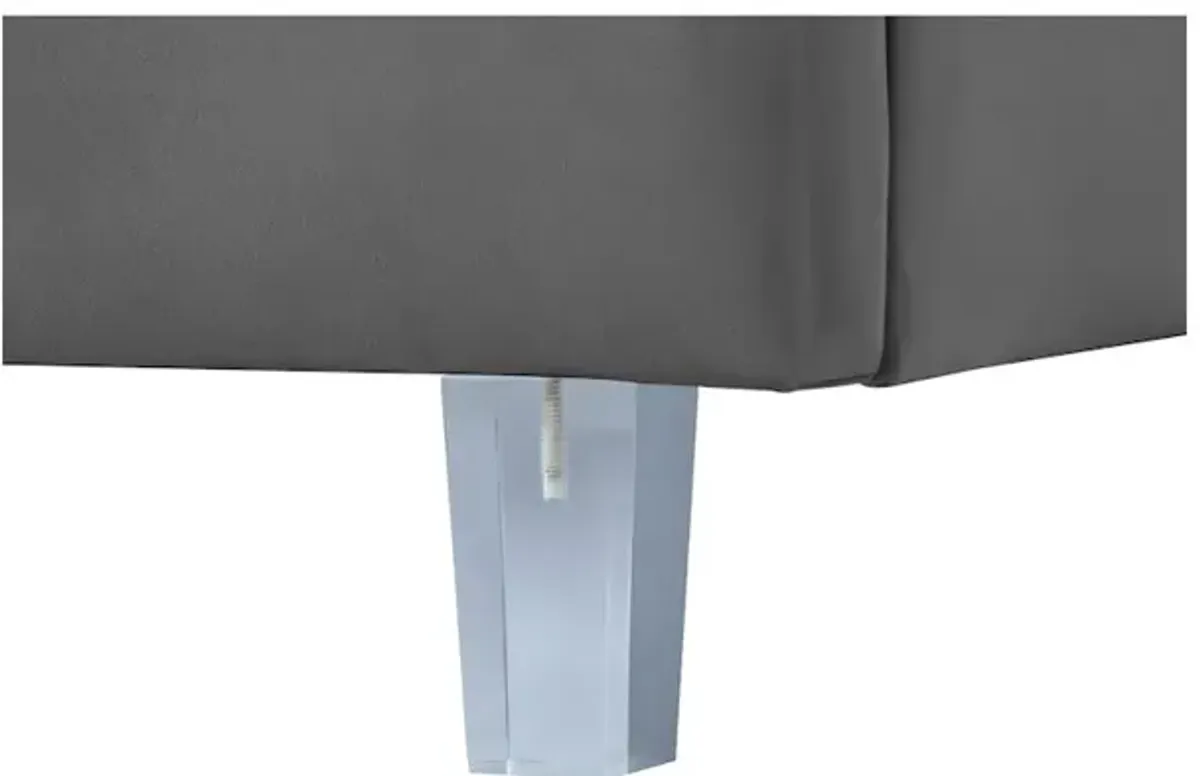 Meridian Furniture Rainbow Grey Velvet Queen Bed