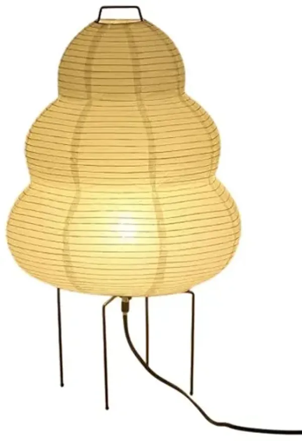 Akari Rice Paper Floor Lamp – 22.9" Tall, Japandi Lantern Style, Bulb Included
