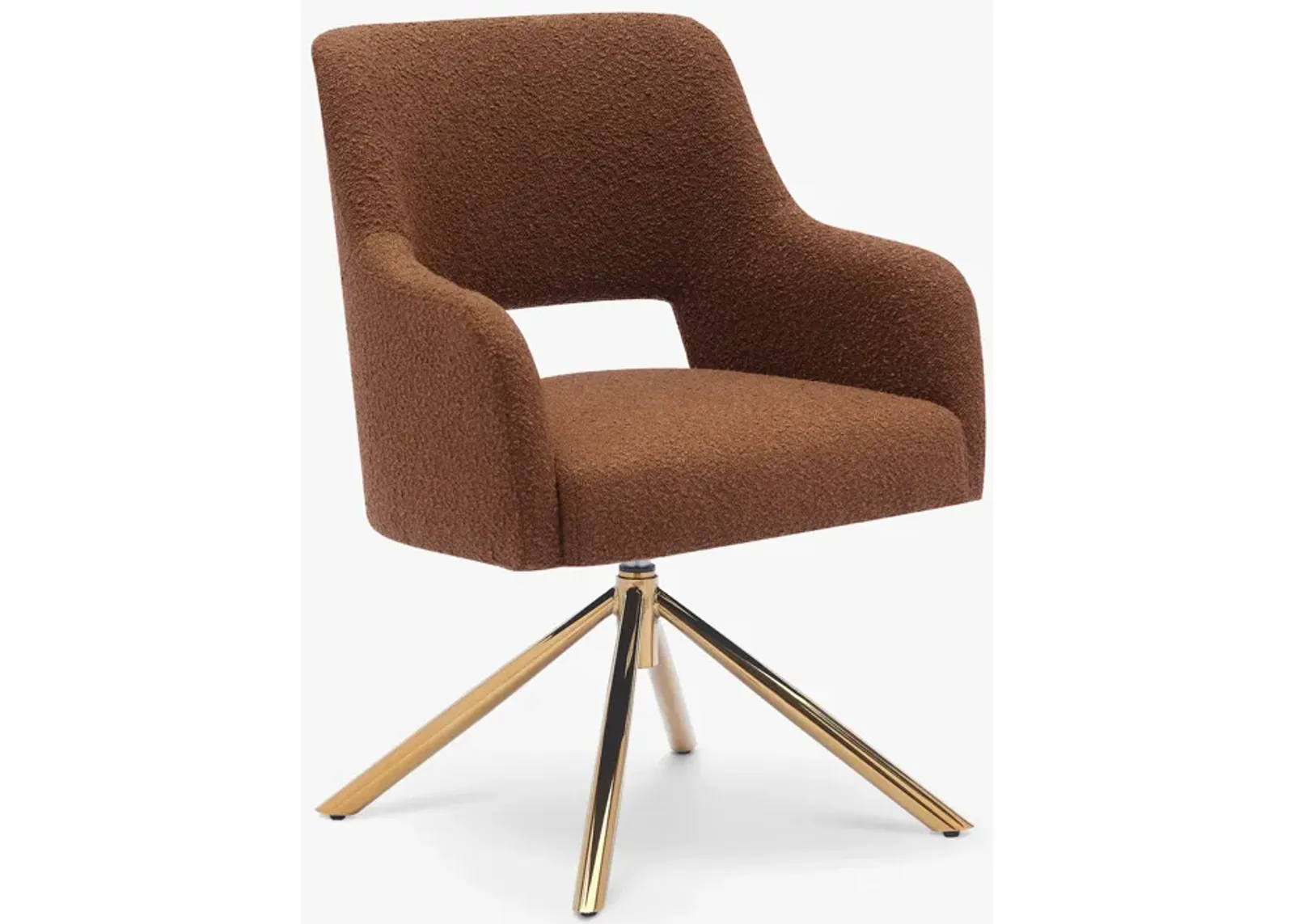 WestinTrends Genevieve Mid-Century Modern Wide Boucle Swivel Accent Arm Chair