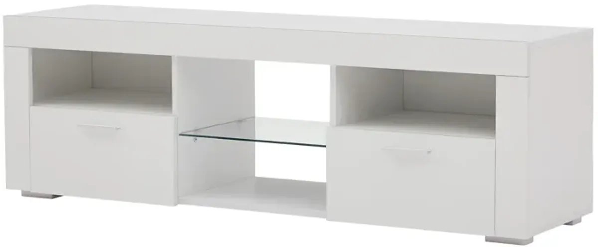 Hivvago Modern TV Console Storage Media TV High Gloss Organizing Cabinet with LED Light