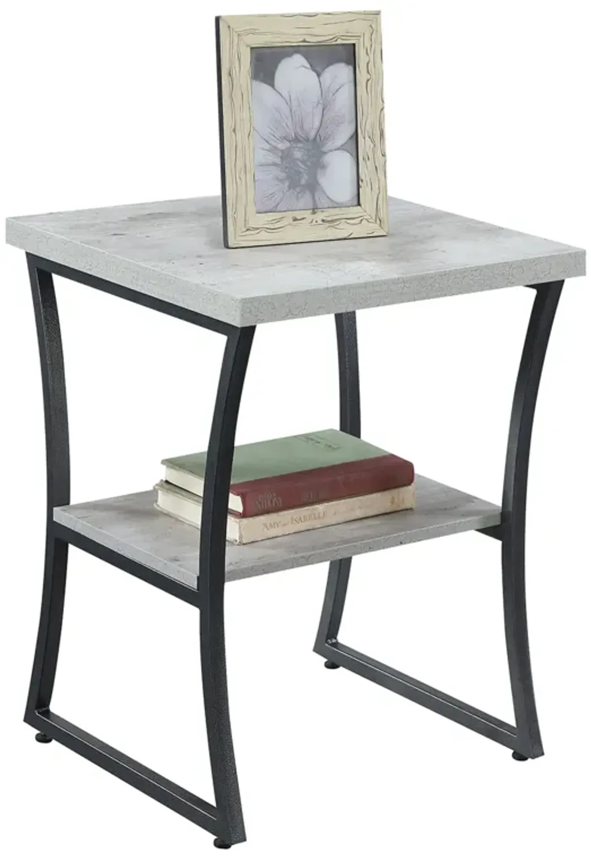 Convenience Concepts X-Calibur End Table, Faux Birch / Slate Gray Frame