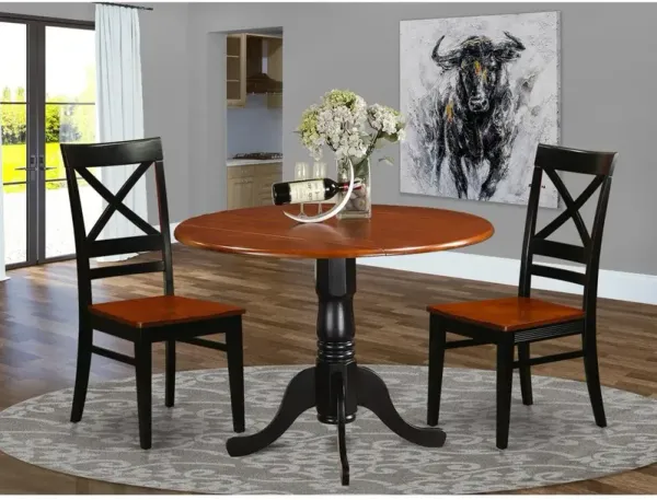 East West Furniture 3  PC  Kitchen  Table  set-Dining  Table  and  2  Wooden  Kitchen  Chairs