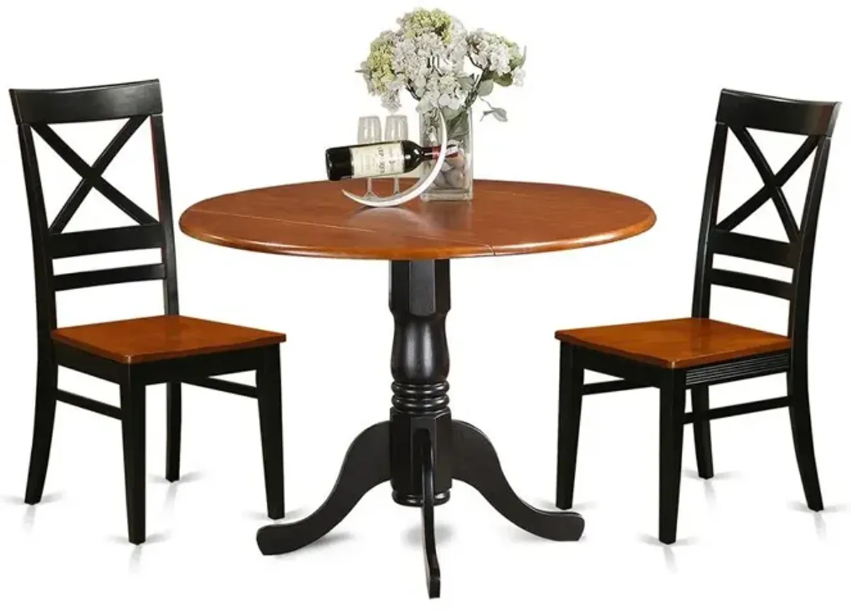 East West Furniture 3  PC  Kitchen  Table  set-Dining  Table  and  2  Wooden  Kitchen  Chairs
