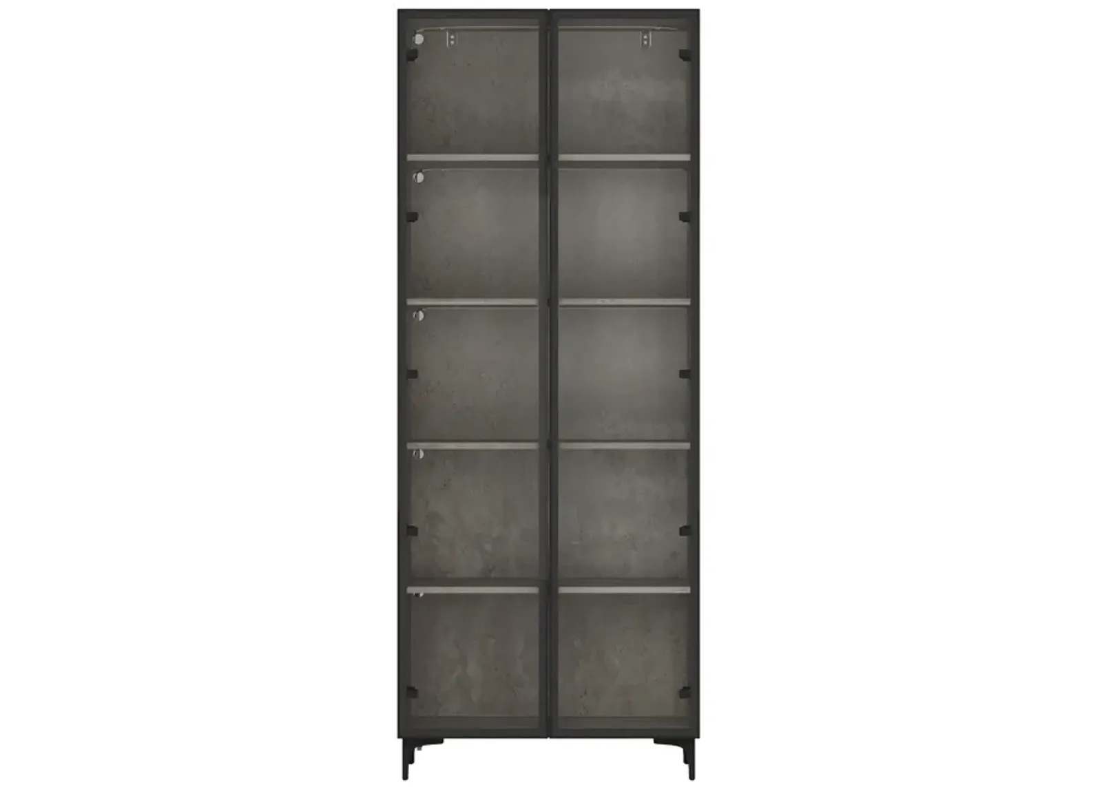 FUFU&GAGA Grey Mdf 5-Shelf Bookcase with Doors (27.6-in W x 72.4-in H x 13.8-in D),Grey