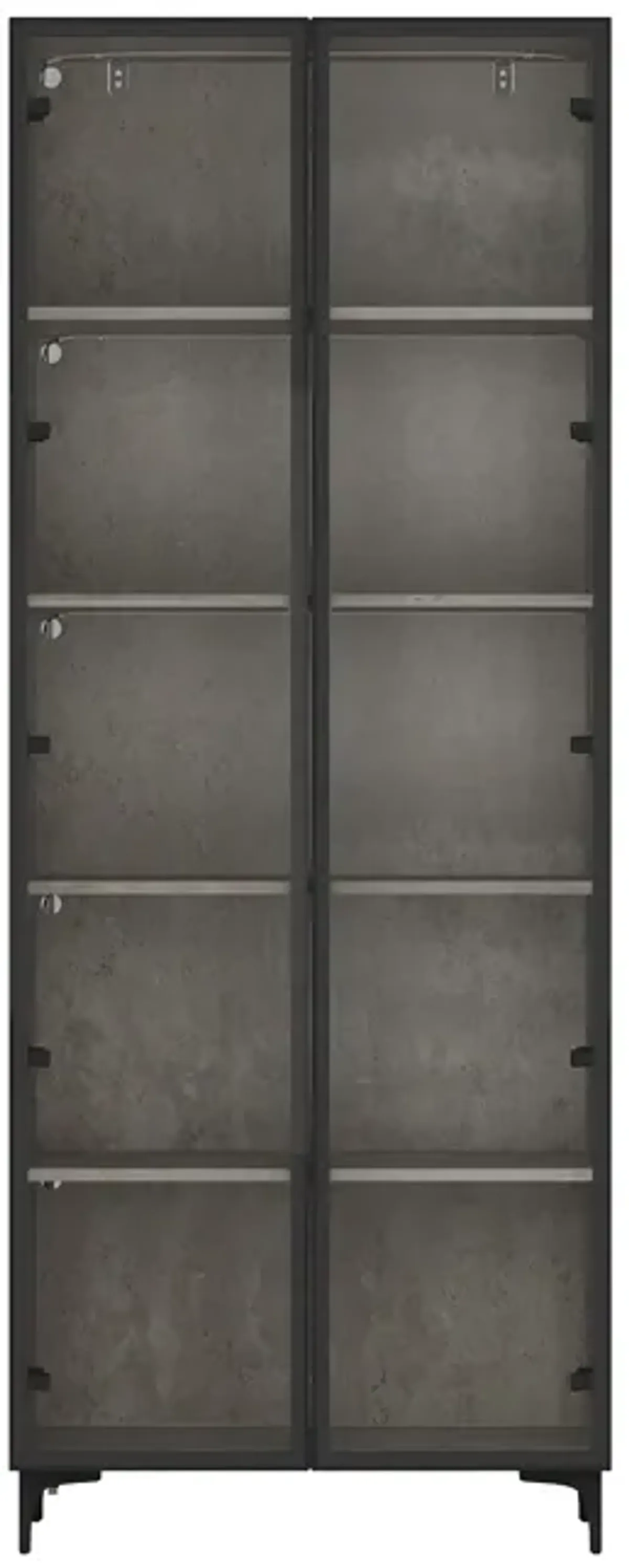 FUFU&GAGA Grey Mdf 5-Shelf Bookcase with Doors (27.6-in W x 72.4-in H x 13.8-in D),Grey