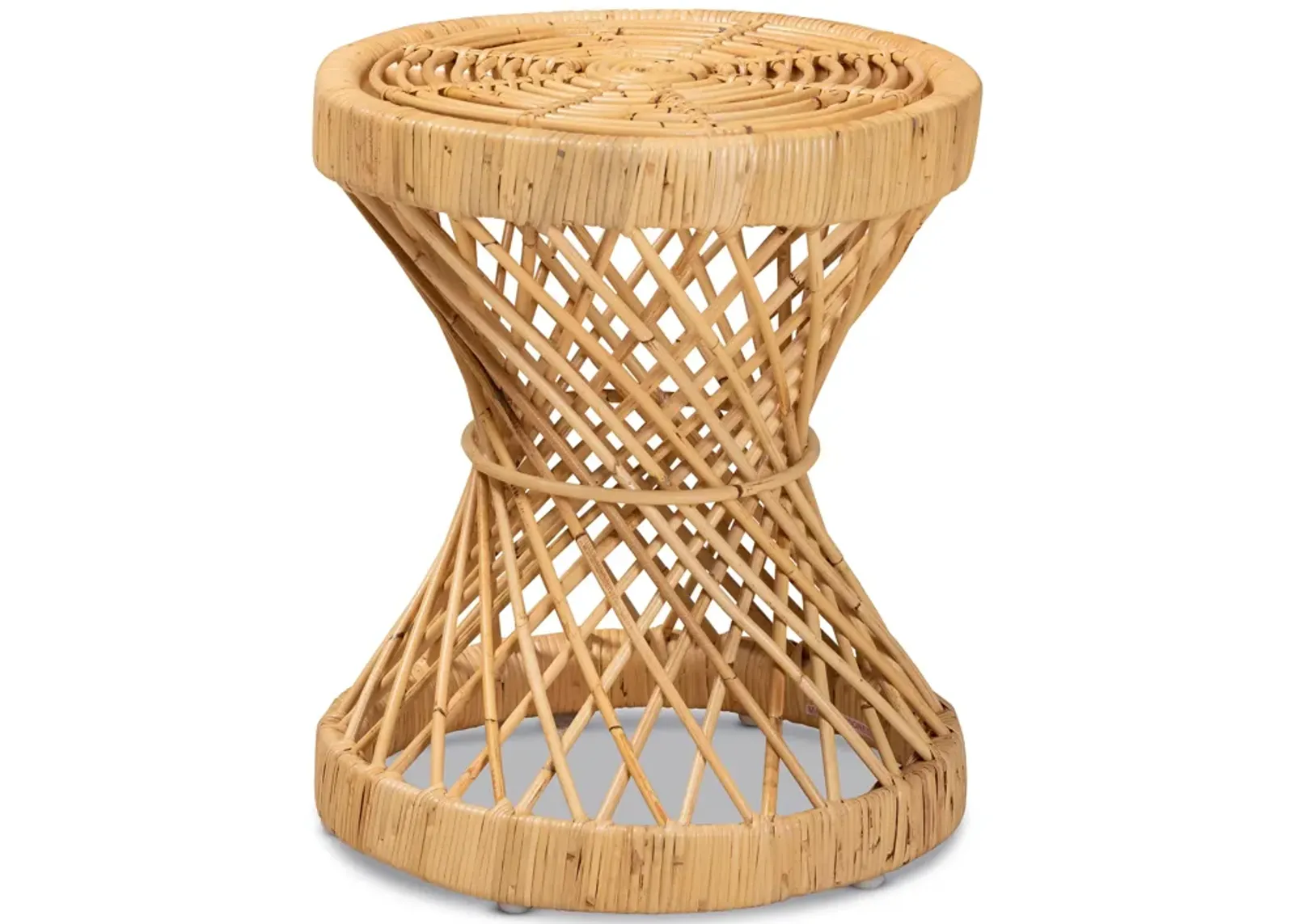 Baxton Studio Seville Modern and Contemporary Natural Finished Rattan End Table