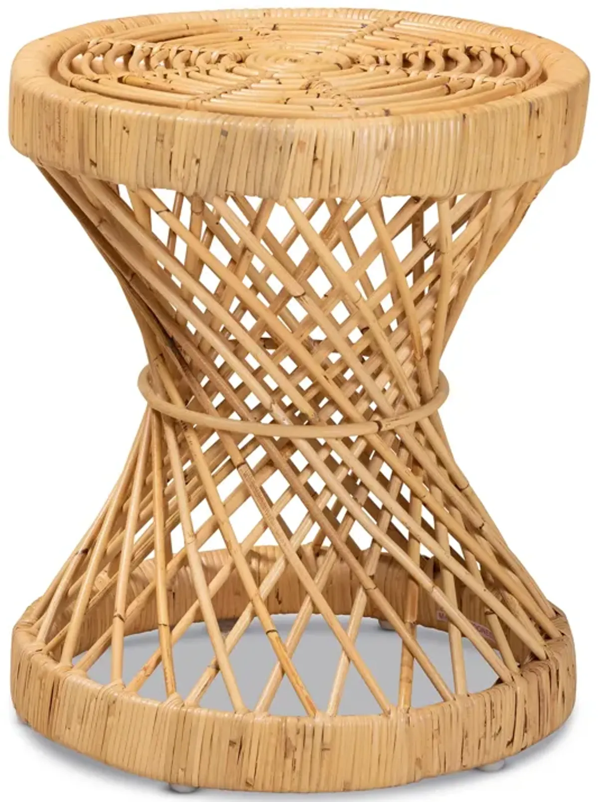 Baxton Studio Seville Modern and Contemporary Natural Finished Rattan End Table