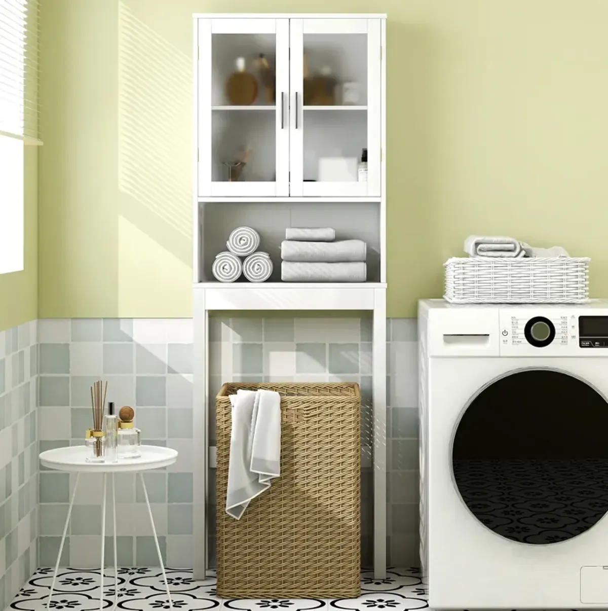 Over the Toilet Bathroom Storage Cabinet with Adjustable Shelf