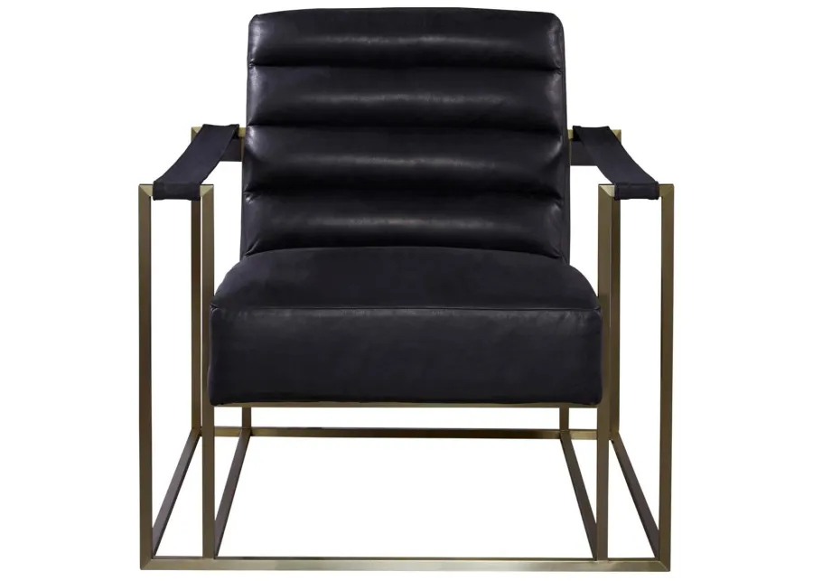 Jensen Accent Chair-Black Leather