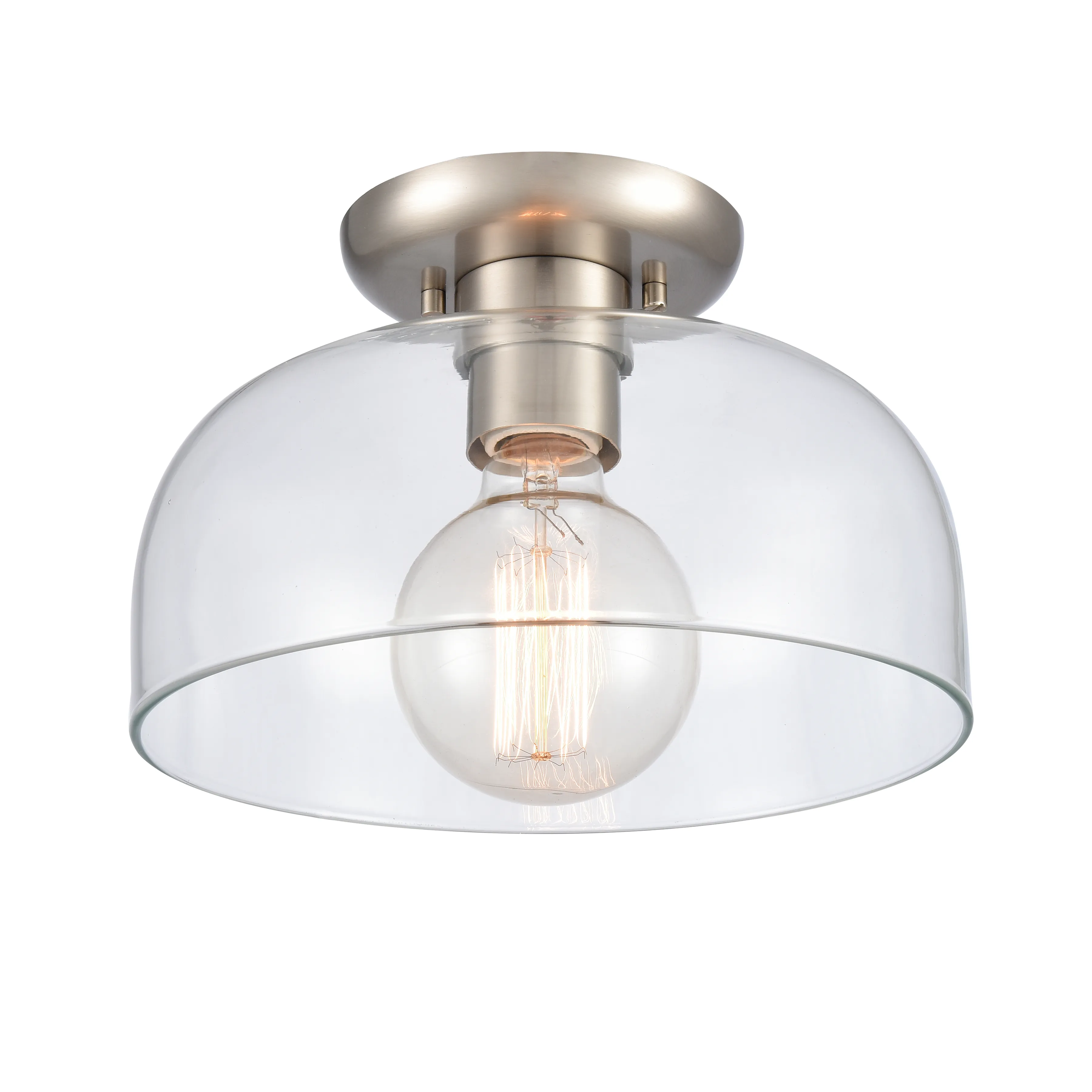 Brewer Silver Semi Flush Mount