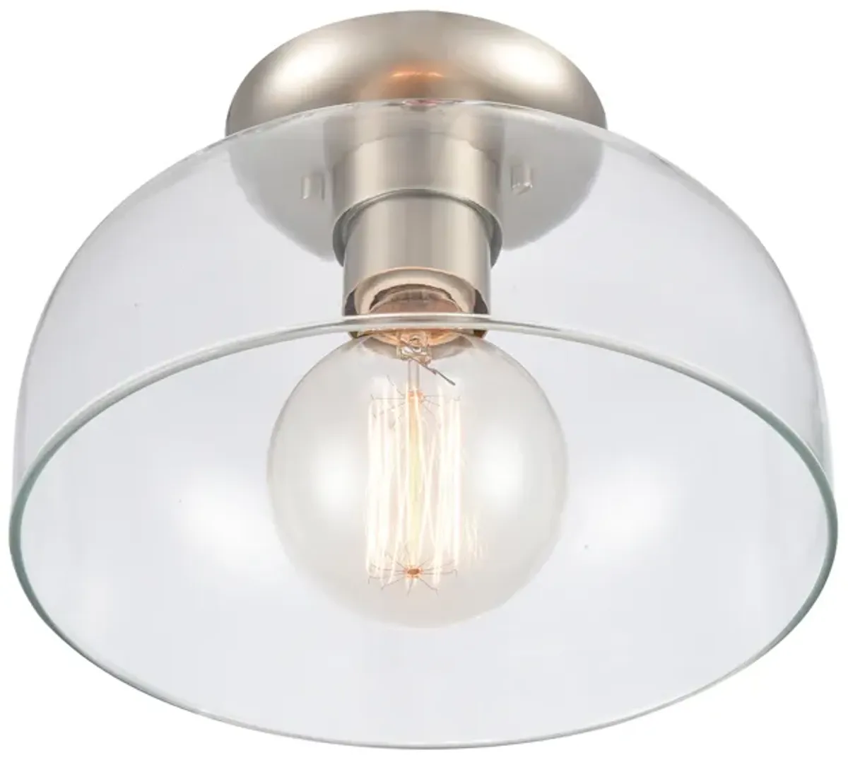 Brewer Silver Semi Flush Mount