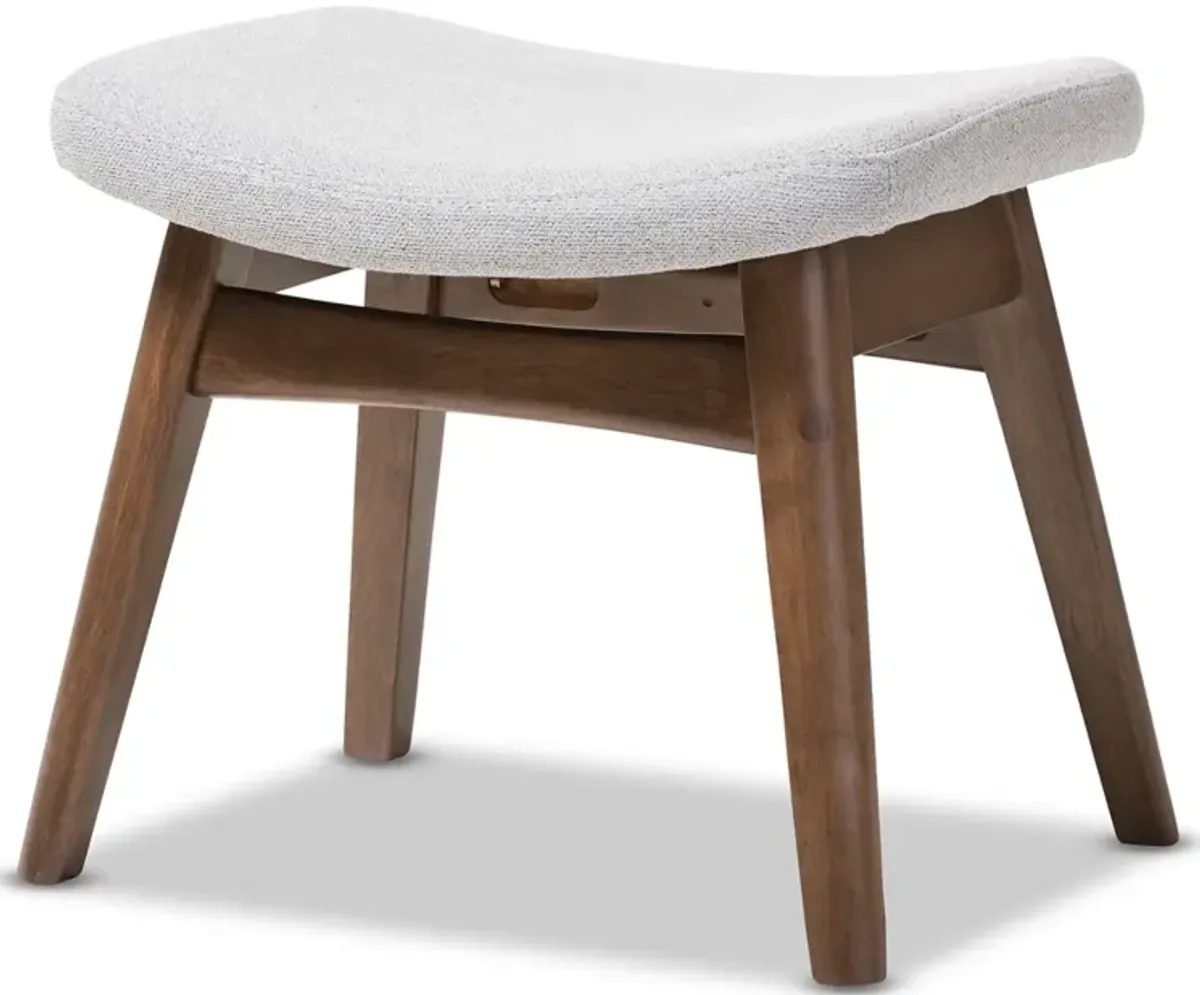 Baxton Studio Vera Mid-Century Modern Light Grey Fabric Upholstered Ottoman