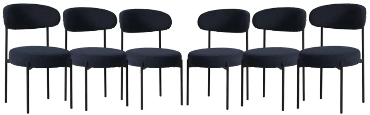 WestinTrends Mid-Century Modern Upholstered Sherpa Round Dining Chairs (Set of 6)