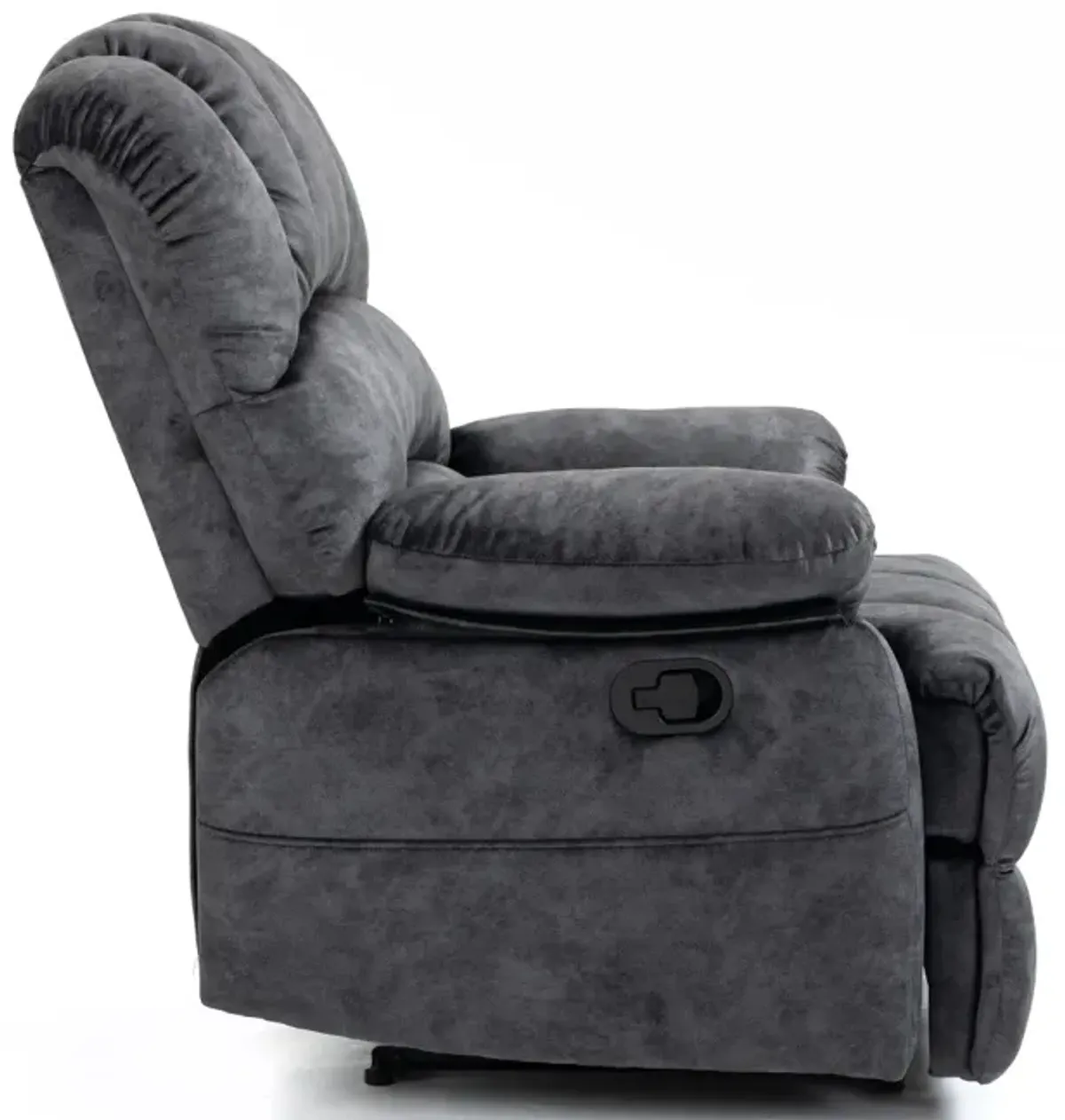 Large Manual Recliner Chair In Fabric For Living Room, Gray