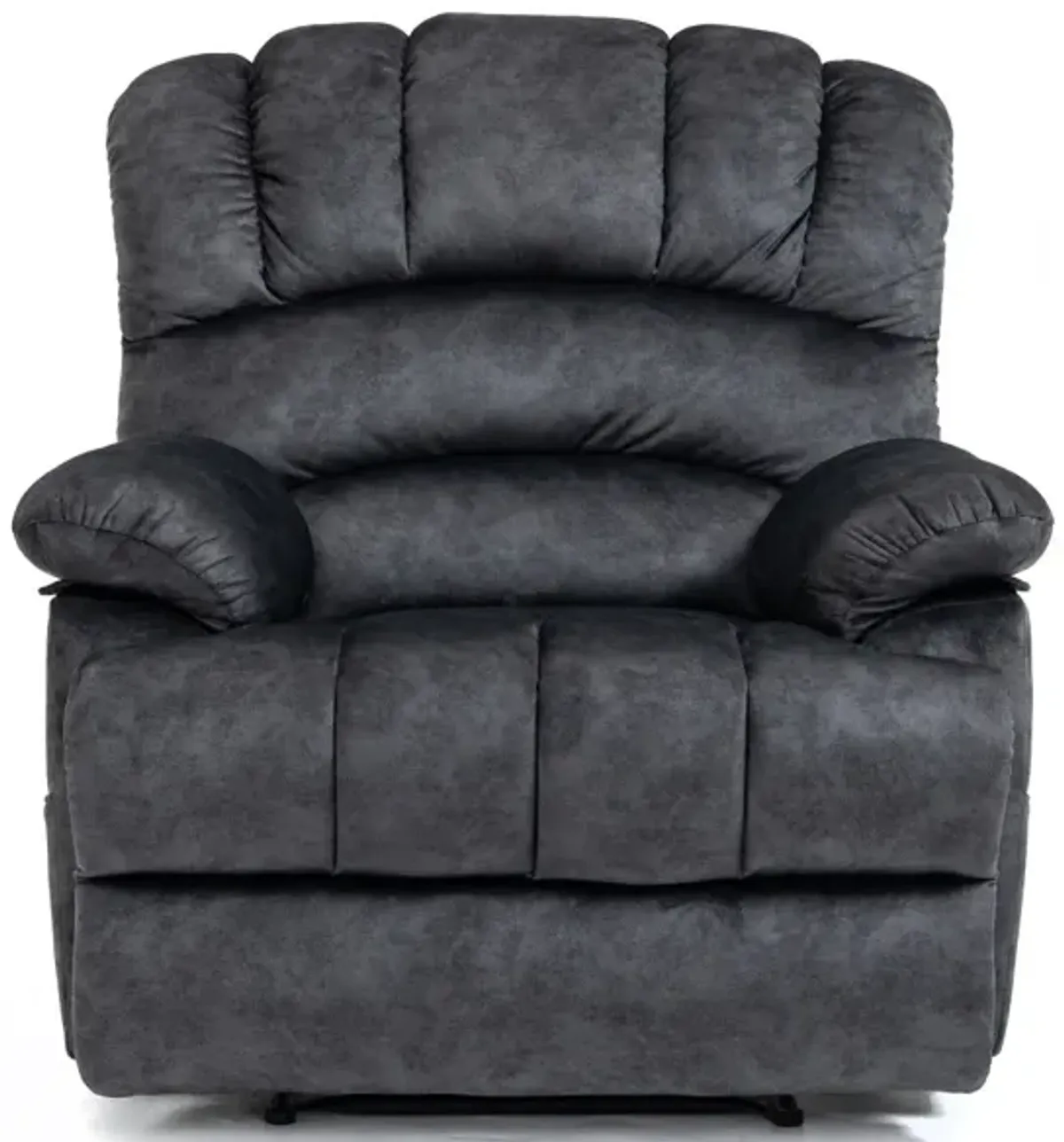 Large Manual Recliner Chair In Fabric For Living Room, Gray