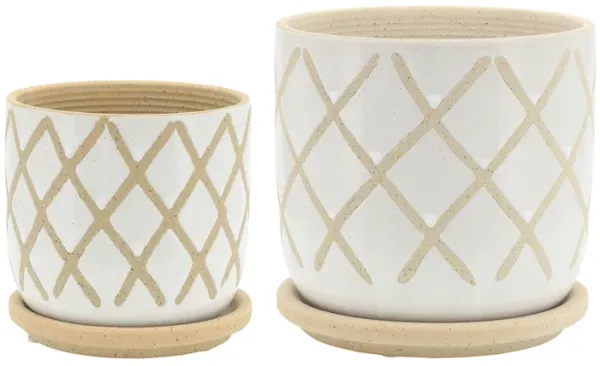 Cross Planter with Saucer Set