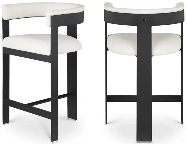 Meridian Furniture Romeo Vegan Leather Counter Stool, Set of 2