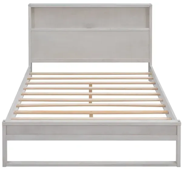 Merax Platform Bed with Storage Headboard