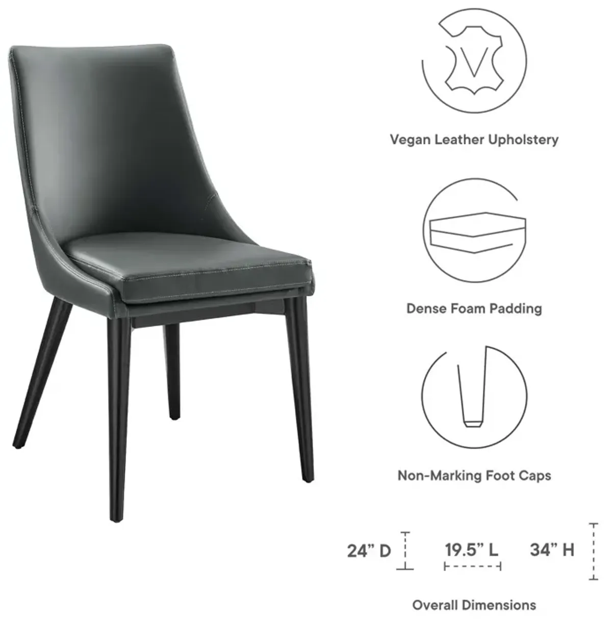 Viscount Vegan Leather Dining Chair