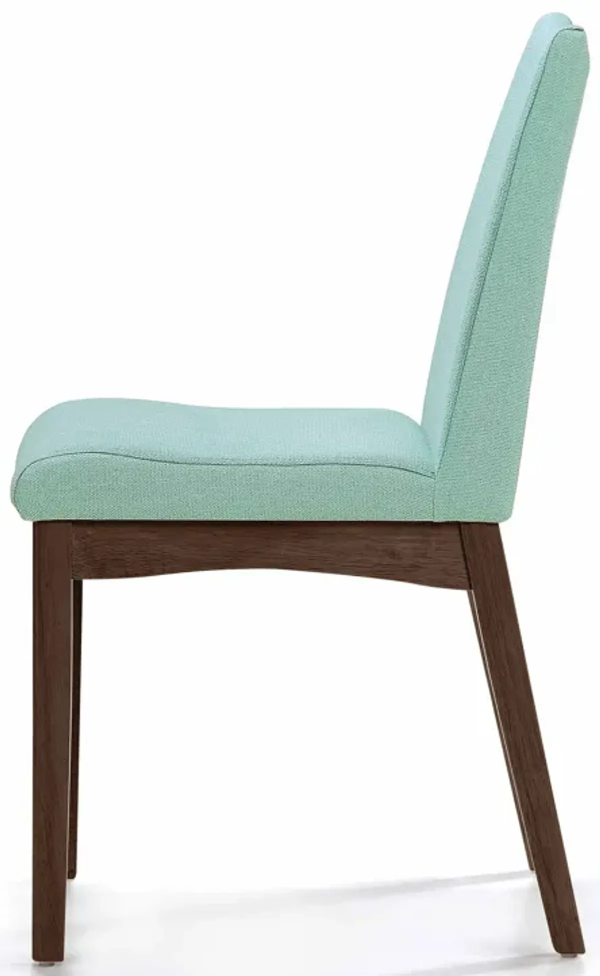 Heli Side Dining Chair, Set of 2, Curved, Mint Blue, Splayed Legs - Benzara