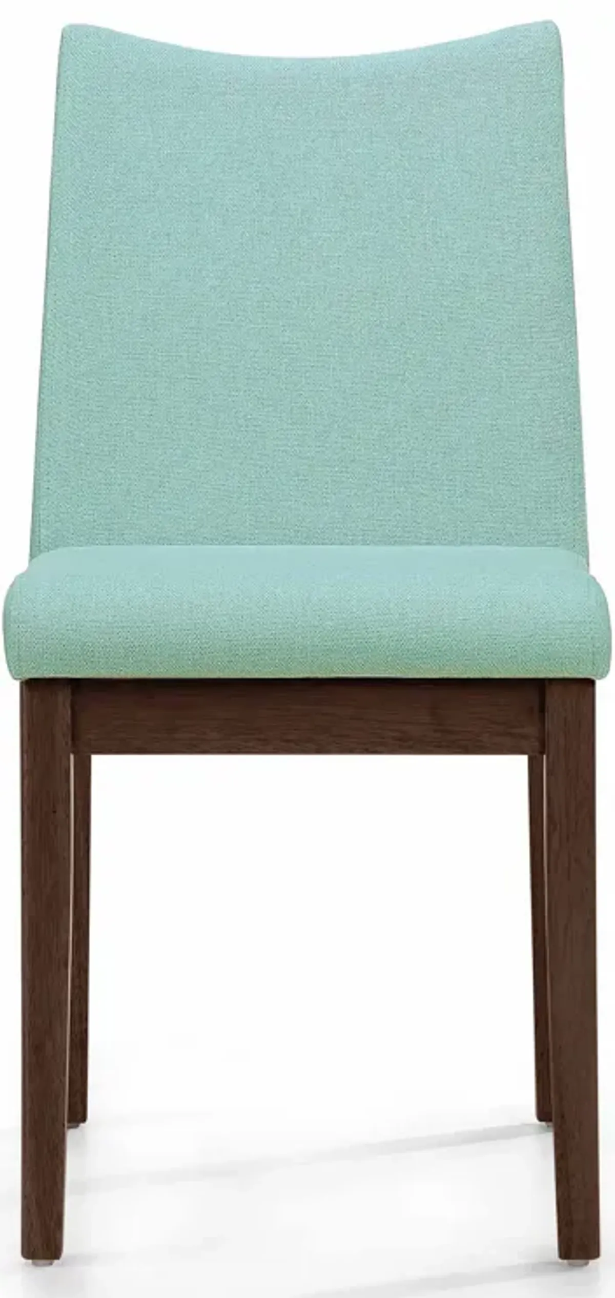 Heli Side Dining Chair, Set of 2, Curved, Mint Blue, Splayed Legs - Benzara