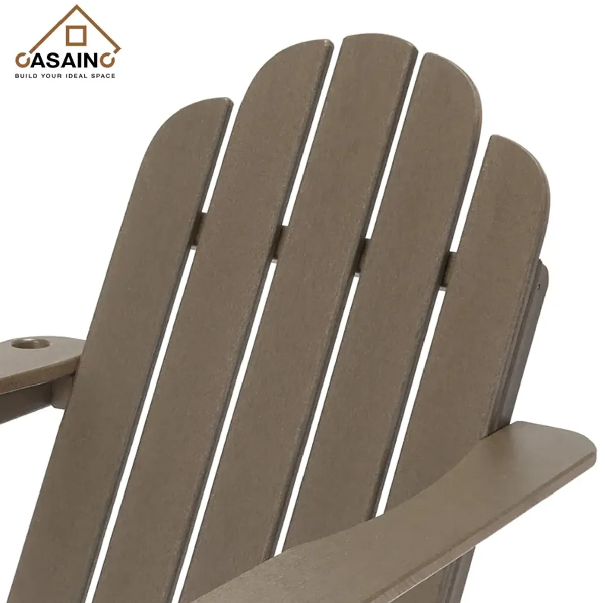 Traditional Curveback Plastic Patio Adirondack Chair with Cup Holder and umbrella holder Outdoor